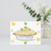 Limoentaart Aquarel Briefkaart (Staand voorkant)