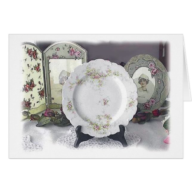 Limoges en roze rozen (Voorkant Horizontaal)