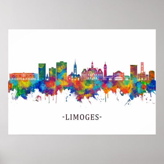 Limoges France Skyline Poster (Voorkant)