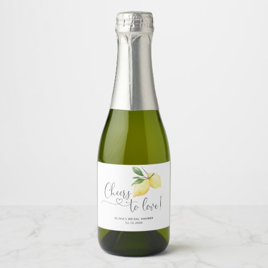 Limon Bruiloftsfeest Bruisende Wijnlabel Sparkling Wijnetiket (Voorkant)
