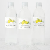 Limon Citroen Bloemige Baby Shower Waterfles Label Etiket (Flessen)