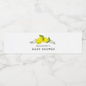 Limon Citroen Bloemige Baby Shower Waterfles Label Etiket (Enkel label)