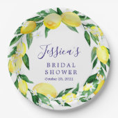Limon Groene Bloesem Waterverf bruidsdouche Papieren Bordje (Voorkant)