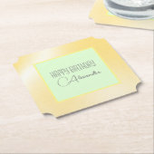 Limon-Lime "Gelukkig Verjaardag" Papieren Onderzet Kartonnen Onderzetters (Gekanteld)
