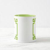 Limon-Lime Griekse Sleutel Rand Monogram Mok (Midden)