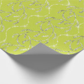 Limon Yellow Spark Laurel Floral Silver Diamonds Cadeaupapier (Hoek)