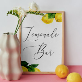 Limonade Bar Bord | Citroen Bruiloftsdrank Station Poster