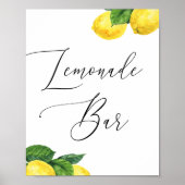 Limonade Bar Bord | Citroen Trouwdrank Station Poster (Voorkant)