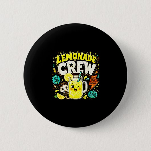 Limonade bemanning grappige schattige kinderen lim ronde button 5,7 cm (Voorkant)