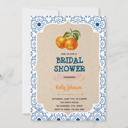 Limonade bereik citrus douche uitnodiging (Voorkant)