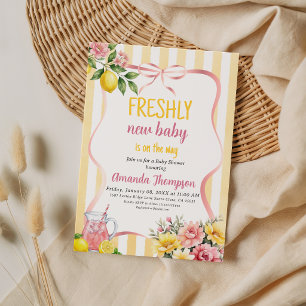Limonade Bloemenmeisje Vers Nieuw Baby Shower met  Kaart