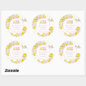 Limonade Bloemige 1e Verjaardag Ronde Sticker (Vel)