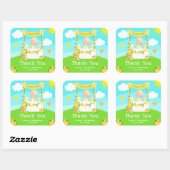 limonade blond haar jongen verjaardag dank u vierkante sticker (Vel)