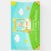 limonade blond haar jongen verjaardag welkom spandoek (Verticaal)