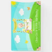 limonade blond haar meisje verjaardag welkom spandoek (Verticaal)