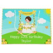 limonade bruin haar jongen gelukkig verjaardag groot cadeauzakje (Voorkant)