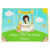 limonade bruin haar meisje gelukkig verjaardag groot cadeauzakje (Voorkant)