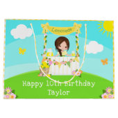 limonade bruin haar meisje gelukkig verjaardag groot cadeauzakje (Achterkant)