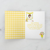 limonade bruin haar meisje gelukkig verjaardag kaart (Binnen)