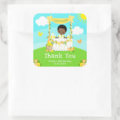 limonade donkere huid jongen verjaardag dank u vierkante sticker (Tas)