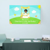 limonade donkere huid jongen verjaardag welkom spandoek (Beurs)