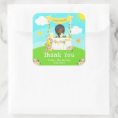 limonade donkere huid meisje verjaardag dank u vierkante sticker (Tas)