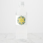 Limonade Doop Lemons Gele Cirkel Botanisch Waterfles Etiket (Voorkant)