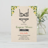 Limonade en lingerie feest shower uitnodiging (Staand voorkant)