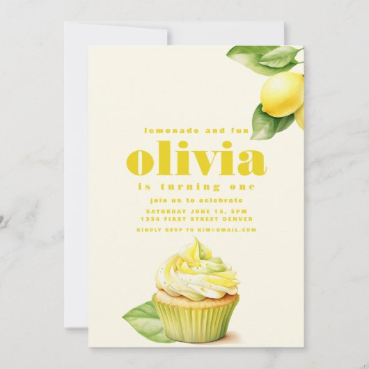 limonade en plezier, het draaien van een eerste ve kaart (Voorkant)