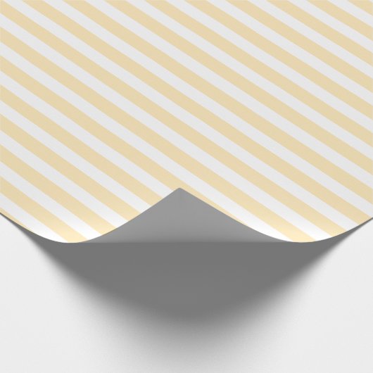 Limonade en wit eenvoudig horizontaal gestreept cadeaupapier (Hoek)