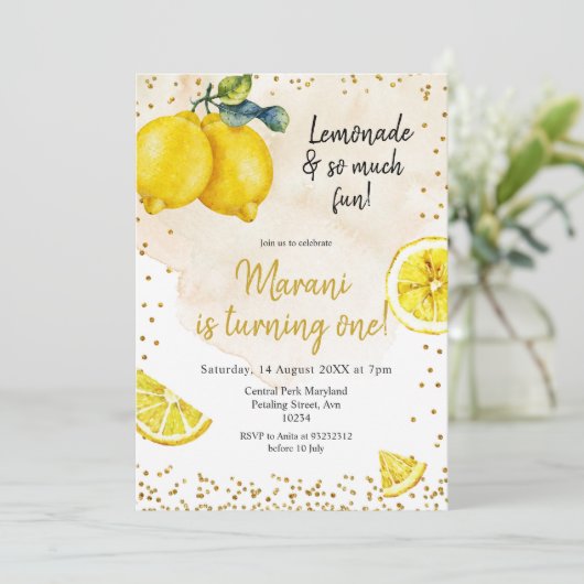 Limonade en zoveel leuke verjaardagsuitnodiging kaart (Staand voorkant)