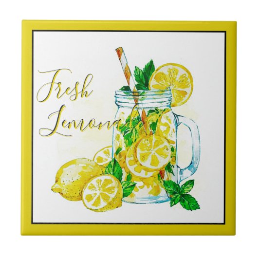 Limonade keramische tegel tegeltje (Voorkant)