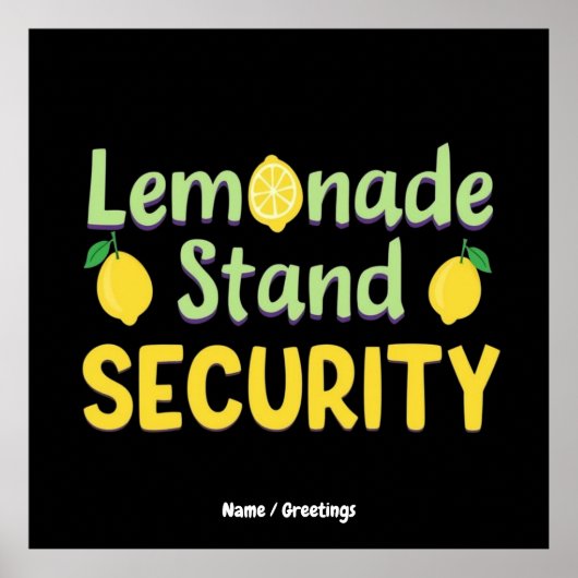 Limonade Kraam Beveiliging Grappig Zomer Citrus CE Poster (Voorkant)