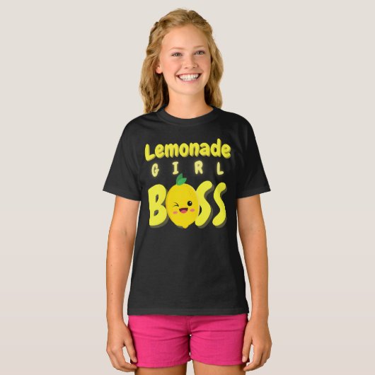 limonade meisje baas limonade stand baas limonade t-shirt (Voorkant volledig)