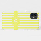 Limonade Modern Stripe met monogram Case-Mate iPhone Case (Achterkant (horizontaal))
