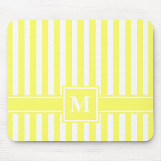 Limonade Modern Stripe met monogram Muismat (Voorkant)