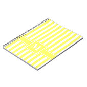 Limonade Modern Stripe met monogram Notitieboek (Linkerzijde)