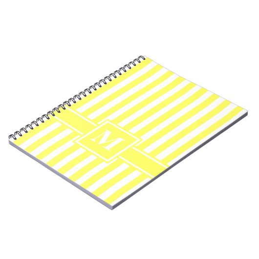 Limonade Modern Stripe met monogram Notitieboek (Linkerzijde)