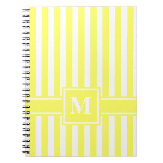 Limonade Modern Stripe met monogram Notitieboek (Voorkant)