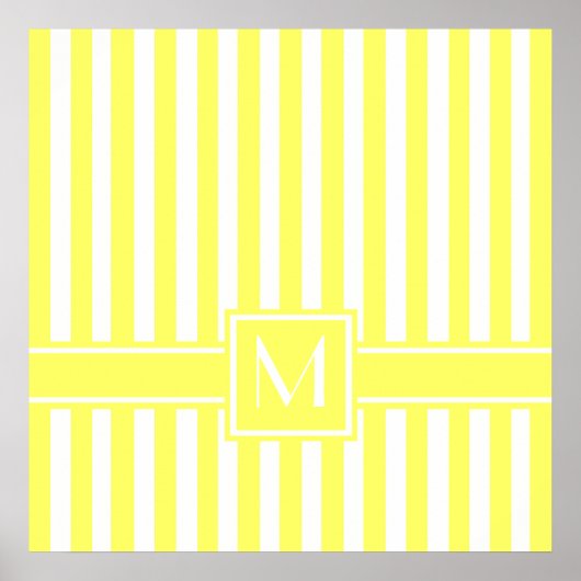 Limonade Modern Stripe met monogram Poster (Voorkant)
