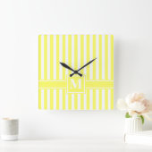 Limonade Modern Stripe met monogram Vierkante Klok (Huis)
