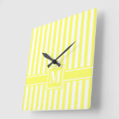Limonade Modern Stripe met monogram Vierkante Klok (Hoek)