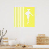 Limonade moderne stripes met Mode Silhouette Poster (Keuken)