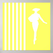 Limonade moderne stripes met Mode Silhouette Poster (Voorkant)