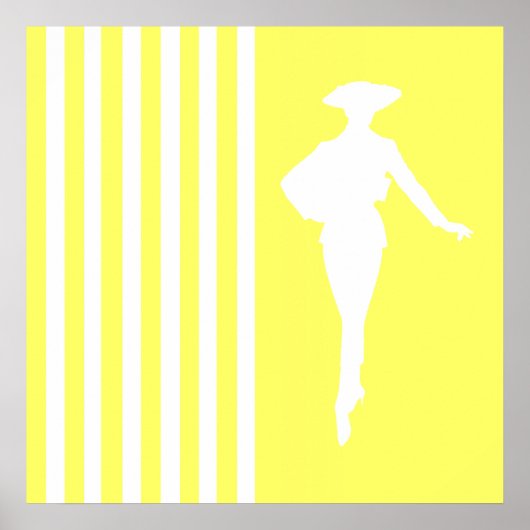Limonade moderne stripes met Mode Silhouette Poster (Voorkant)