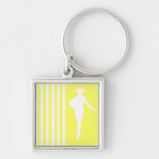 Limonade moderne stripes met Mode Silhouette Sleutelhanger (Voorkant)