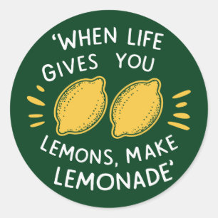 Limonade Optimisme, citroenen zomer Ronde Sticker