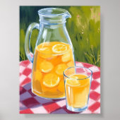 Limonade Picknick | Citroenen Fruit Geschilderd Poster (Voorkant)