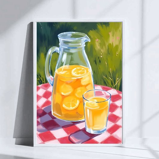 Limonade Picknick | Citroenen Fruit Geschilderd Poster