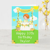 limonade rood haar jongen gelukkig verjaardag kaart (Gele Bloem)